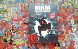 Ninja Quadrilogy dvd box Sho Kosugi x 4 eri elokuvaa dvd