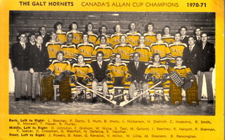 The Galt Hornets Canada`s Allan cup champions 1970-71