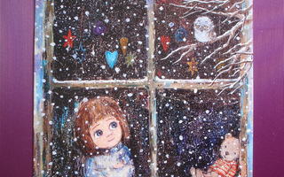 Nino Chakvetadze tyttö katselee ikkunasta ulos jouluaamuna