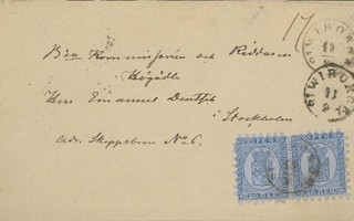 1874 20p pari kirje Viipurista Ruotsiin