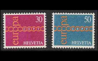 Sveitsi 947-8 ** Europa (1971)