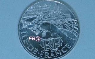 10 euro hopeaa RANSKA 2011 maakuntaraha ILE-DE-FRANCE