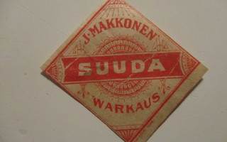 JUOMA ETIKETTI - SUUDA J.MAKKONEN WARKAUS H-1208