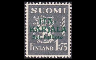 IK_9 ** Itä-Karjala 1,75mk vihreä lisäp (1941)