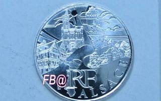 10 euro hopeaa RANSKA 2011 maakuntaraha ALSACE
