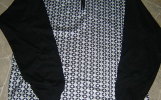 UUSI musta/valkoinen paita kookkaalle miehelle (3XL/4XL)