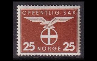 Norja 49 ** Virkamerkki 25 öre (1942)