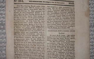 Sanomalehti : Finlands Allmänna Tidning 13.11.1843