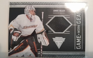 Jonas Hiller - Titanium game worn gear / Anaheim Ducks