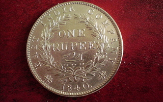 One Rupee Intia v. 1840 Hopeakolikko