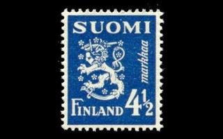 266 ** Leijona 4 1/2 mk sininen (1942)