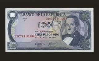 Kolumbia 100 Peso Oro  20.7.1973, P415, UNC