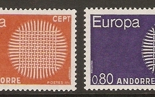 Andorra, Ranskan posti 1970, Eurooppa-merkit