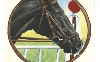Posliinisiirtokuva Musta hevonen