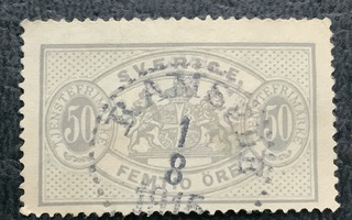 Ruotsi, 1881, 50 öre, femtio öre. vaalean harmaa
