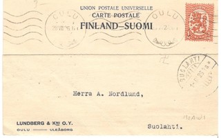 Oulu,  v. 1926  firmakortti kotiseutukeräilijälle