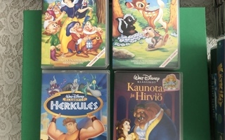 Disney x 4: Bambi, Lumikki, Herkules & Kaunotar ja Hirviö.