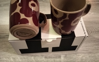 2 x uudet Marimekko Oiva unikko mukit 2,5dl