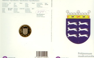 5 euro 2011  Pohjanmaan maakuntaraha, proof