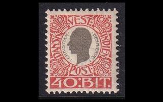 Tanskan Länsi-Intia 33 ** Christian IX 40 bit (1905)