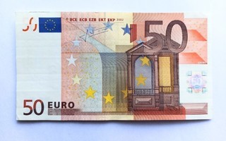Euroseteli Saksa 50 € X-seteli 2002-sarja, R035A5. Trichet.