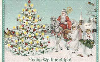 Joulukuusi ja joulupukki (Tausendschön-kortti)