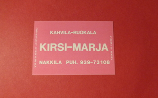 TT-etiketti Kahvila-ruokala Kirsi-Marja, Nakkila