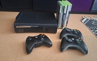 Xbox 360 Elite konsoli (alkuperäisessä pakkauksessa) 6 peliä
