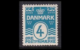 Tanska 80 ** Aaltolinja 18 syd. 4 öre (1913)