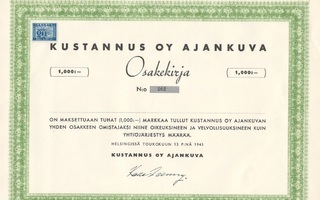 1943 Kustannus Oy Ajankuva bla, Helsinki osakekirja