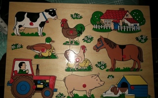 Palapeli puzzle puuta maatilan eläimet Animals