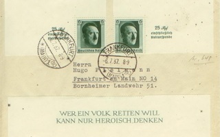 Reich Mi 648 blokin osa kirjeellä 1937