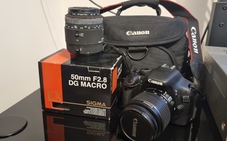 Canon Eos 550d + Canon EF-S 18-55mm + Sigma 50mm F / 2.8