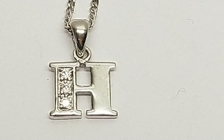 H-kirjainriipus zirkoneilla, hopea 925