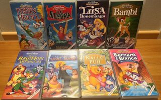 Walt Disney klassikot VHS, 8 kpl