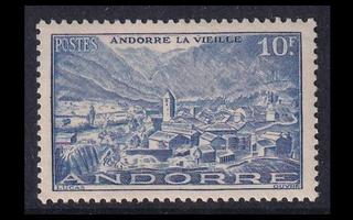 Andorra Fr 126 ** Maisema 10 Fr sininen (1944)