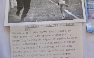 VANHA Valokuva Paavo Nurmi Erik von Frenckell 1930-l