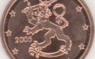 2 sentti kolikko Suomi 2005 UNC, käyttämätön