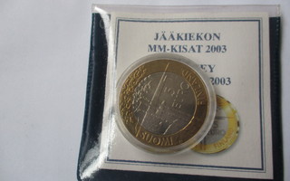 Jääkiekon MM 2003  5 euroa juhlaraha pakkauksessaan