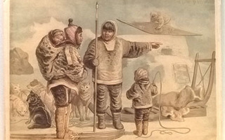 Opetustaulu: Eskimoperhe.