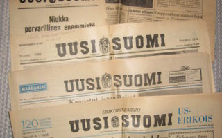 Sanomalehti: Uusi Suomi 4 kpl, 1948-69