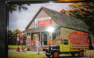 Peltikyltti Coca-Cola. Vanha kuorma-auto