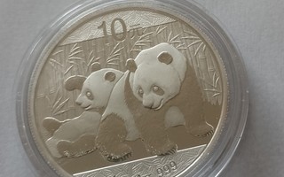 2010 Kiina Panda 1 Oz hopearaha