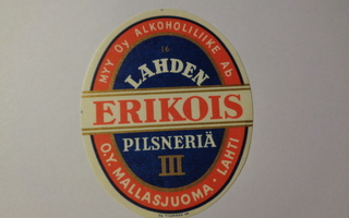 Etiketti - Lahden Erikois Pilsneriä III