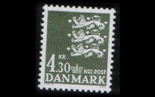 Tanska 796 ** Vaakuna 4,30 kr viher.musta (1984)