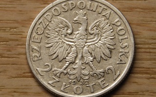 Puola 2 Zloty 1932 Hopea