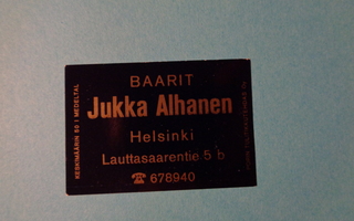 TT-etiketti Baarit Jukka Alhanen, Helsinki