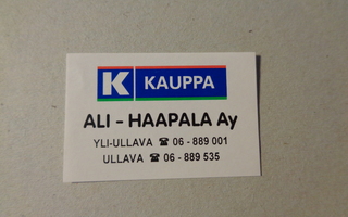 TT-etiketti K Kauppa Ali-Haapala Ay, Yli-Ullava / Ullava