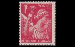 Ranska 395 ** Käyttösarja Iris 1 Fr punainen (1938)