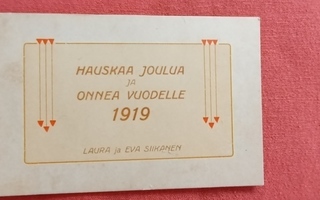 Antiikkikortti: v.1919 joulukortti/ pieni/harvinainen